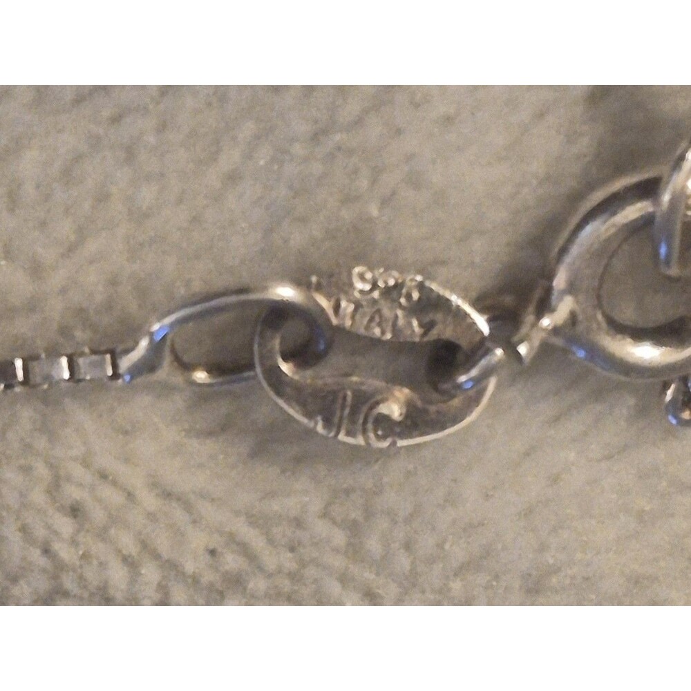 VTG Joseph Cleary Garnet 925  Sterling Silver Filigree Pendant Necklace  Italy - Picture 8 of 9